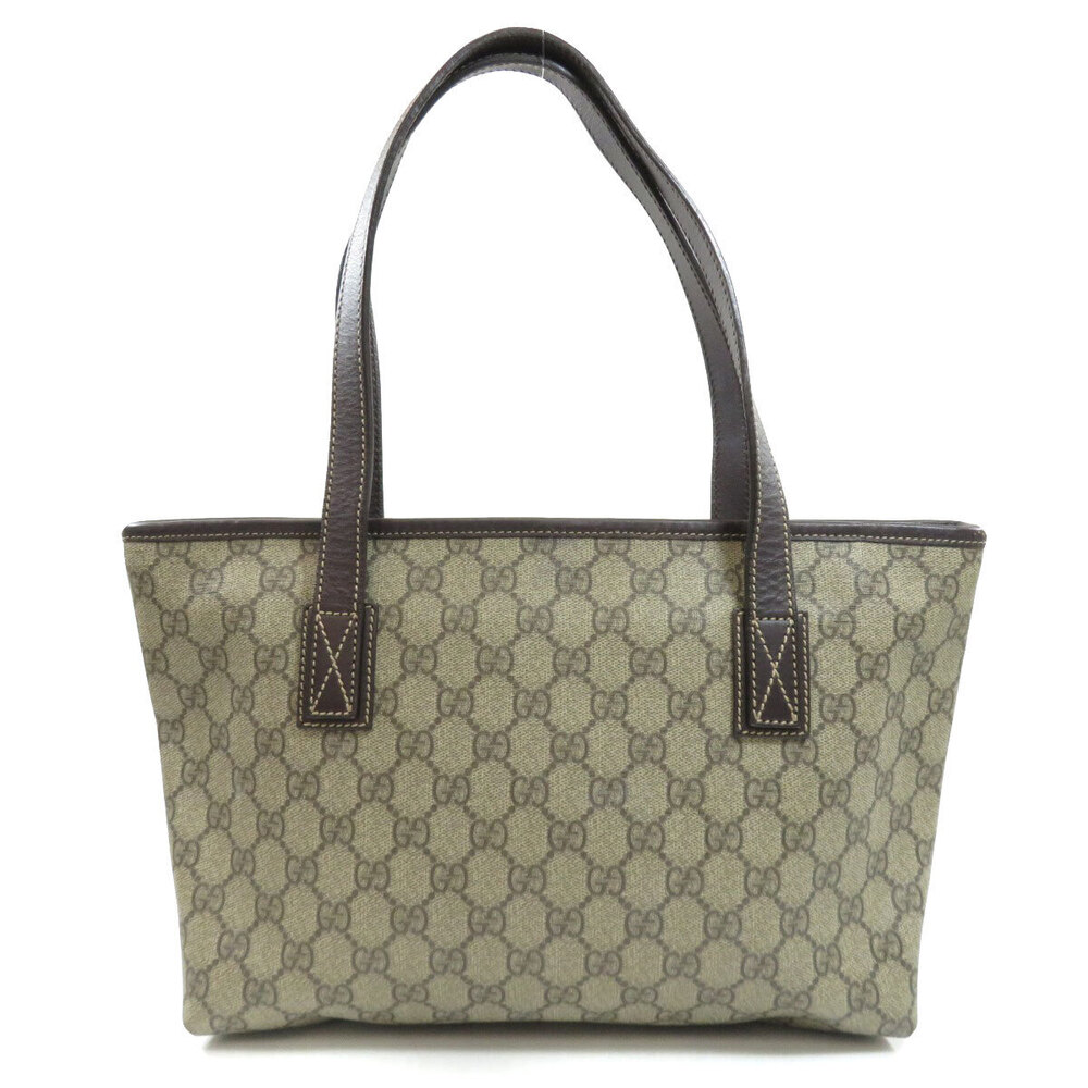 Gucci Brown canvas beige GG bag Supreme tote Brown Tan